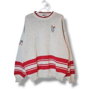 Vintage 1998 Olympics Curling Knit Sweater Gray Size XXL